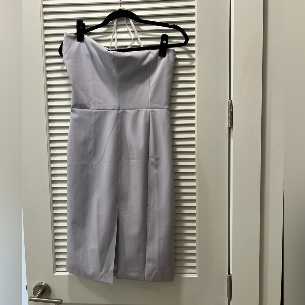 Kittenish Strapless Light Gray Dress